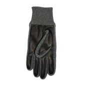 Men's Three-Point Fleece-Lined Imitation Deerskin Leather Gloves with Knitted Cuffs