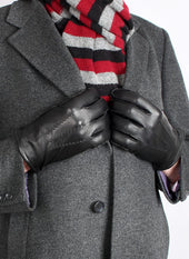 Men S Three Point Lined Leather Gloves