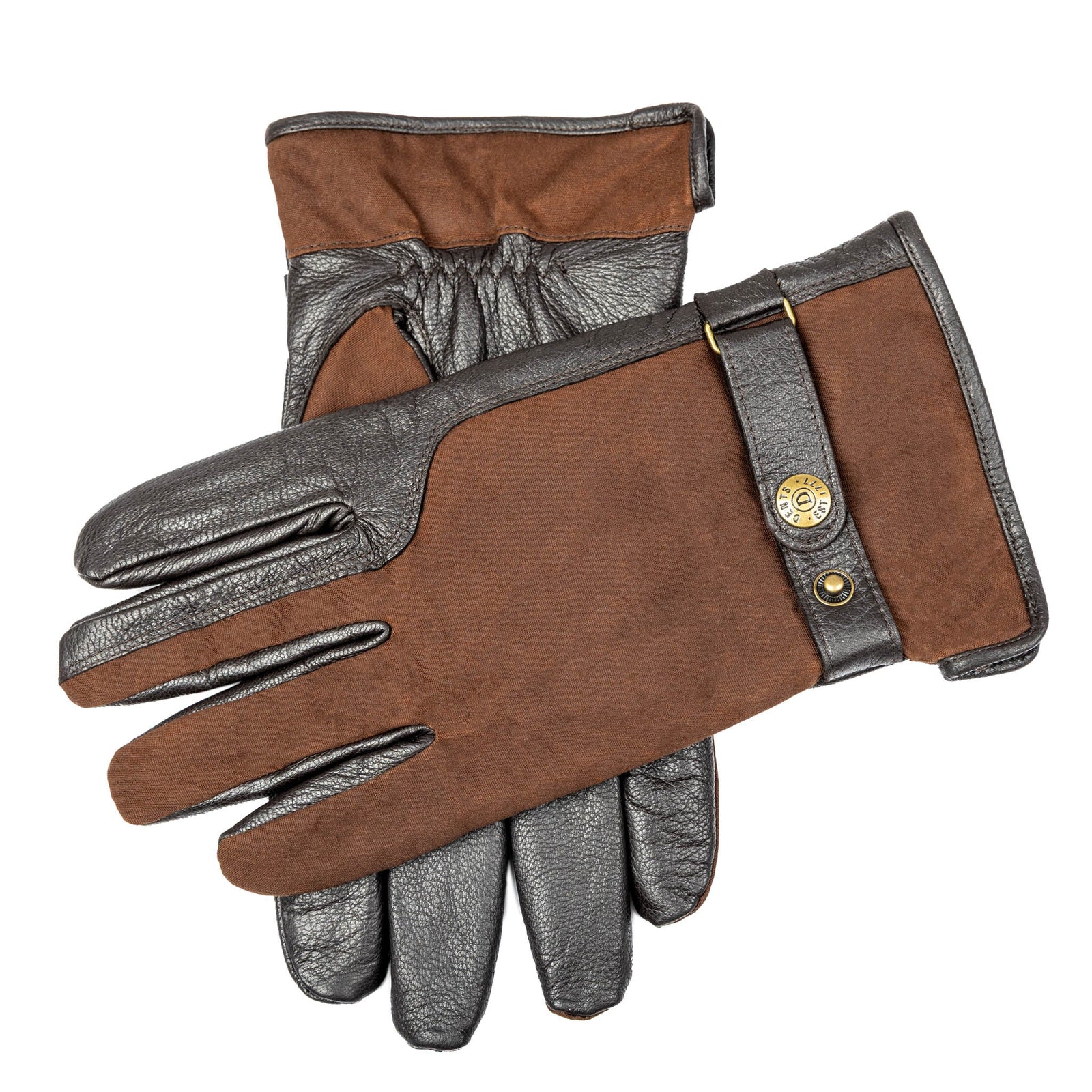 Men S Water Resistant Thinsulate Lined Imitation Deerskin Leather Gloves With Waxed Cotton