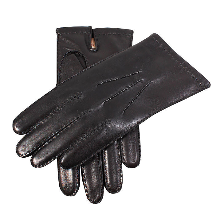 Men S Handsewn Three Point Cashmere Lined Shorter Finger Leather Gloves