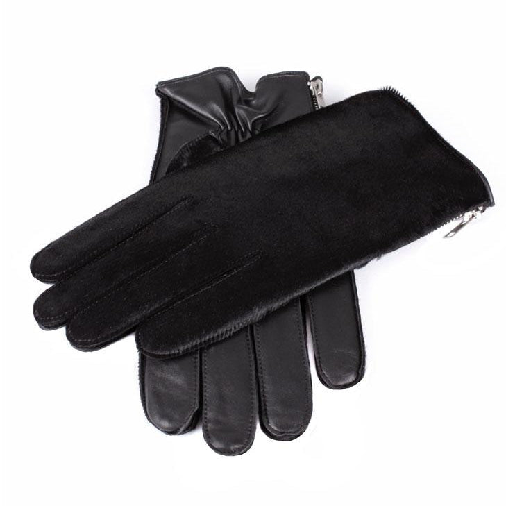 Men S Cashmere Lined Ponyskin And Leather Gloves