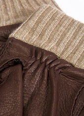 Men S Handsewn Three Point Cashmere Lined Deerskin Leather Gloves With Cashmere Cuffs