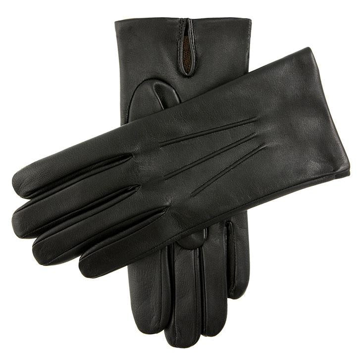 Men S Three Point Cashmere Lined Shorter Finger Leather Gloves