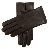 Men S Three Point Cashmere Lined Shorter Finger Leather Gloves