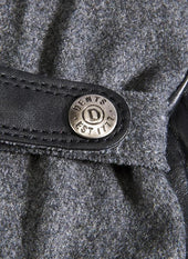 Men S Three Point Fleece Lined Flannel And Leather Gloves