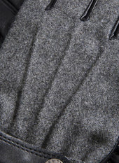 Men S Three Point Fleece Lined Flannel And Leather Gloves