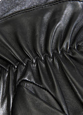 Men S Three Point Fleece Lined Flannel And Leather Gloves