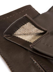Men S Touchscreen Handsewn Three Point Cashmere Lined Leather Gloves