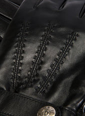 Men S Touchscreen Three Point Wool Blend Lined Leather Gloves