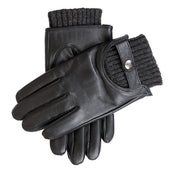 Men's Touchscreen Lined Leather Gloves with Knitted Cuffs