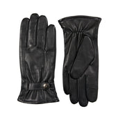 Men S Touchscreen Lined Leather Gloves With Contrast Stitching