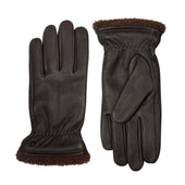 Men S Touchscreen Water Resistant Three Point Fleece Lined Imitation Deerskin Leather Gloves
