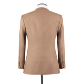 Double Breasted Peak Lapel Suit In Wool Silk And Linen