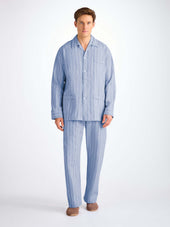 Men S Classic Fit Pajamas Arran Brushed Cotton Herringbone Stripe