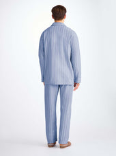 Men S Classic Fit Pajamas Arran Brushed Cotton Herringbone Stripe