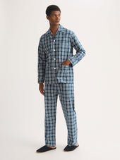 Men S Classic Fit Pajamas Barker Cotton White Check