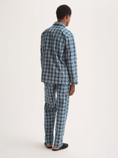 Men S Classic Fit Pajamas Barker Cotton White Check