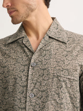 Men S Classic Fit Pajamas Cotton Batiste Camo Green Rose Print