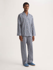 Men S Classic Fit Pajamas Cotton Batiste Multicolor Diamond Print