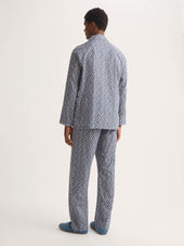 Men S Classic Fit Pajamas Cotton Batiste Multicolor Diamond Print