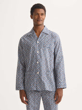 Men S Classic Fit Pajamas Cotton Batiste Multicolor Diamond Print