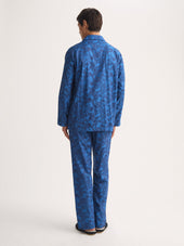 Men S Classic Fit Pajamas Cotton Jacquard Blue Camo Rose Weave