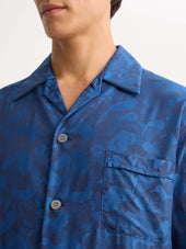 Men S Classic Fit Pajamas Cotton Jacquard Blue Camo Rose Weave