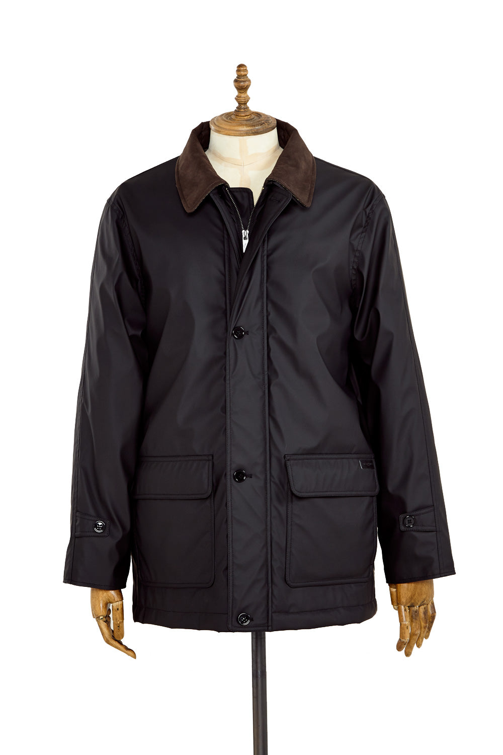 Morfield Rubber Effect Jacket With Moon Fabric Trim