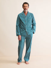 Men S Classic Fit Pajamas Royal Cotton White Stripe