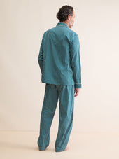 Men S Classic Fit Pajamas Royal Cotton White Stripe