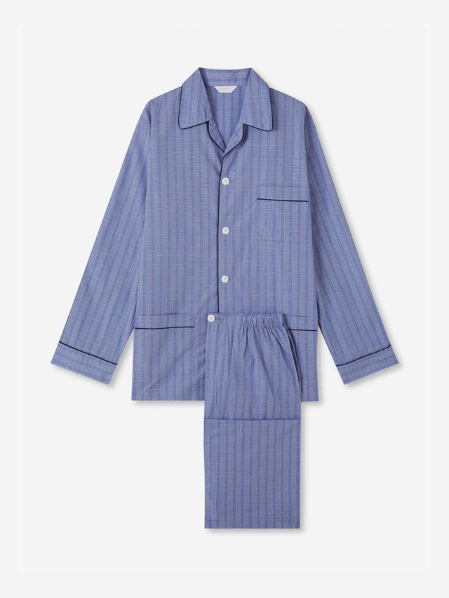 Men's Classic Fit Pajamas Felsted 3 Cotton Blue