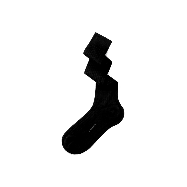 Scotland Lisle Thread High Socks[Black cotton]