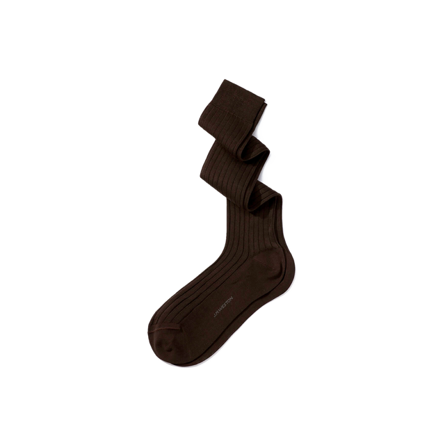 Scotland Lisle Thread Long Socks[Chocolat brown cotton]