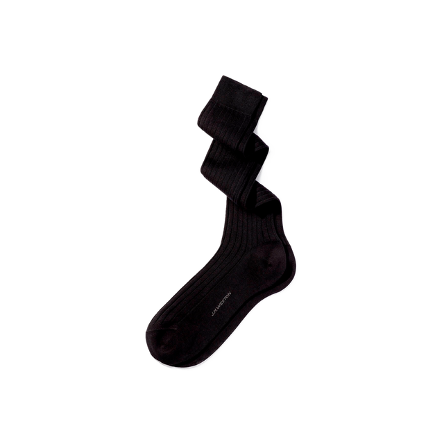 Scotland Lisle Thread Long Socks[Anthracite grey cotton]