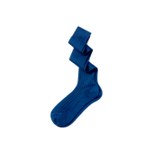 Scotland Lisle Thread Long Socks[Blue jean cotton]