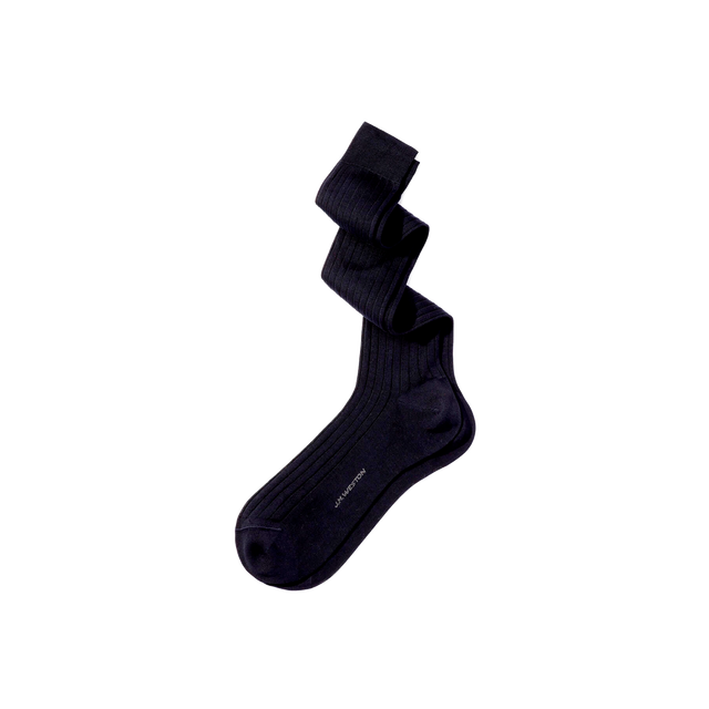 Scotland Lisle Thread Short Socks[Navy blue cotton]