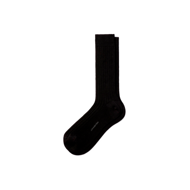 Scotland Lisle Thread Short Socks[Black cotton]