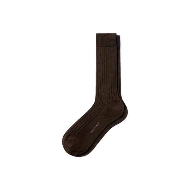 Scotland Lisle Thread Short Socks[Chocolat brown cotton]