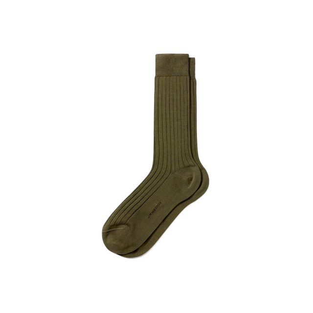 Scotland Lisle Thread Short Socks[Kaki cotton]