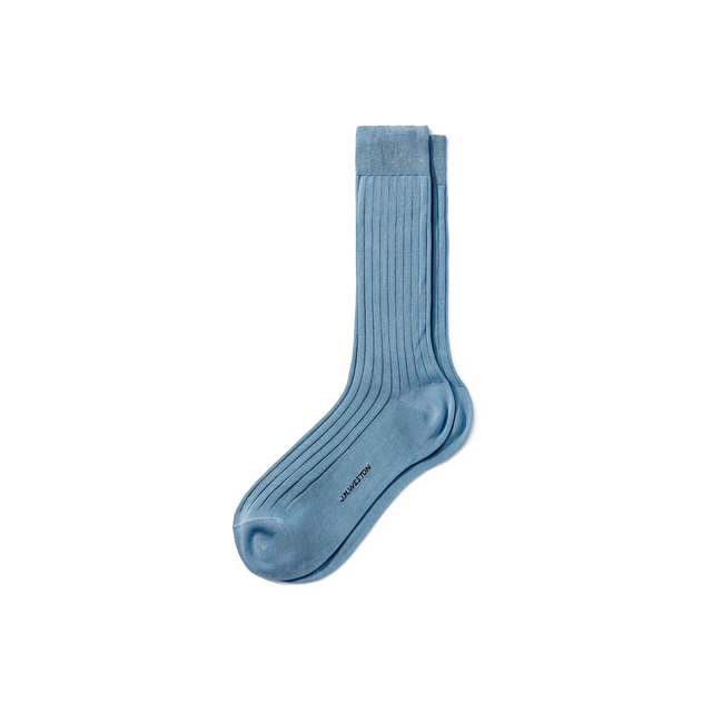 Scotland Lisle Thread Short Socks[Grey blue cotton]