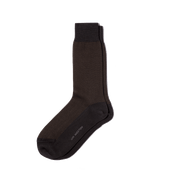 Herringbone Short Socks [Brown and Black Cotton]