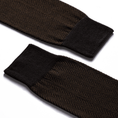 Herringbone Short Socks [Brown and Black Cotton]