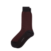 Herringbone Short Socks [Burgundy and Black Cotton]