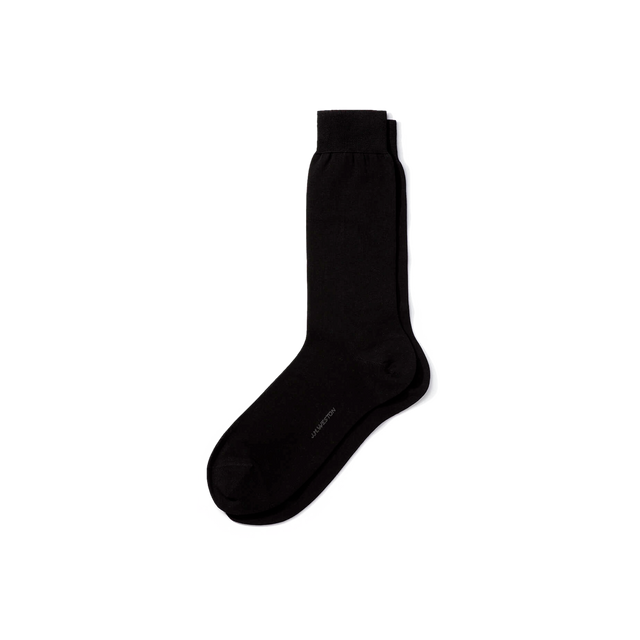 Unribbed Short Socks[Black cotton]