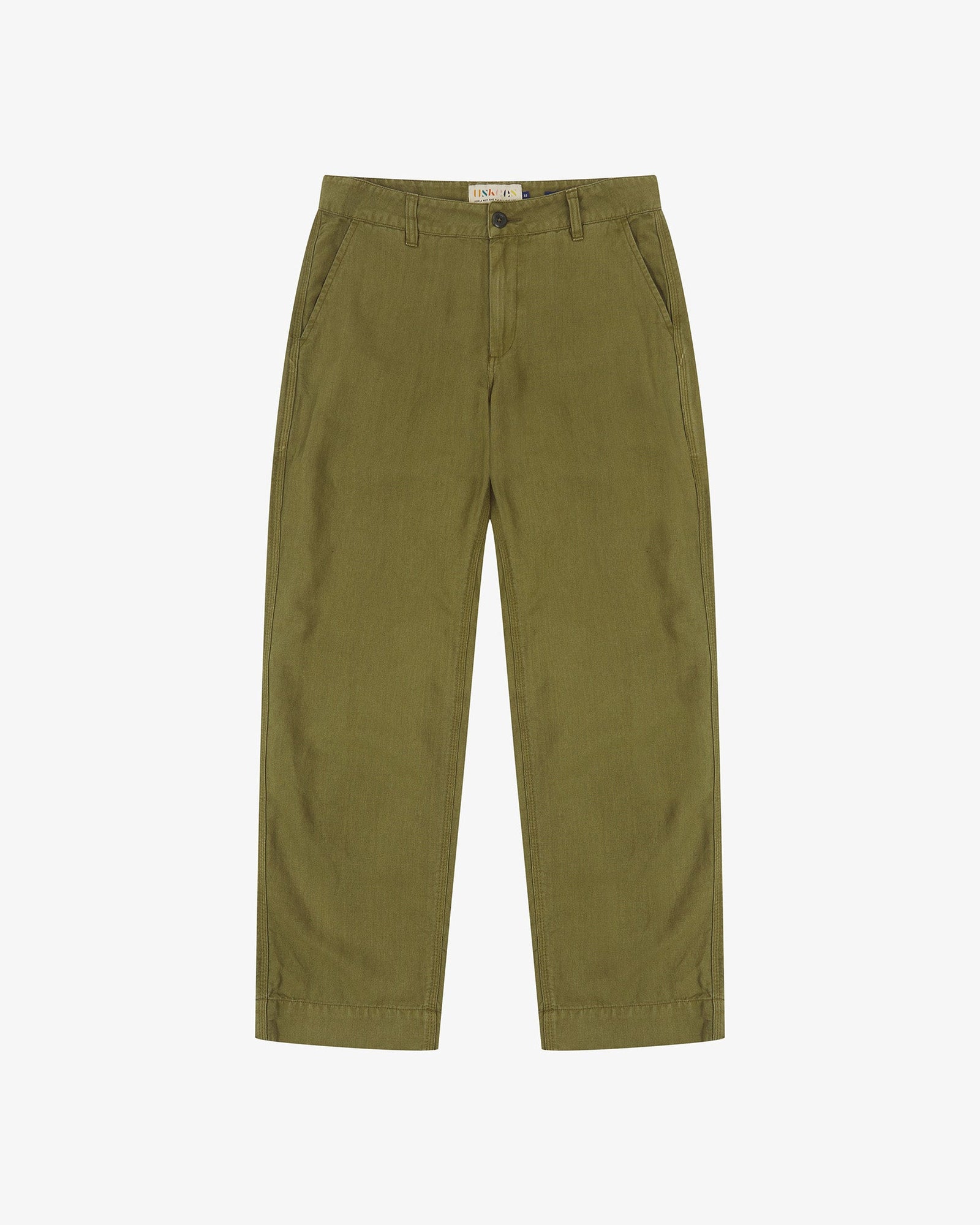 5021 Linen blend painter pants - woodland green