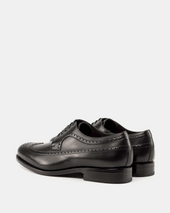 Alex Black Calf Wingtip Derby with Half-Rubber Soles - 675
