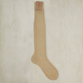 Long Plain Cotton Socks In Chamois