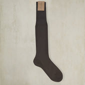 Long Plain Cotton Socks In Dark