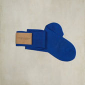 Long Plain Cotton Socks In Royal Blue