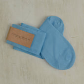 Long Plain Cotton Socks In Sky